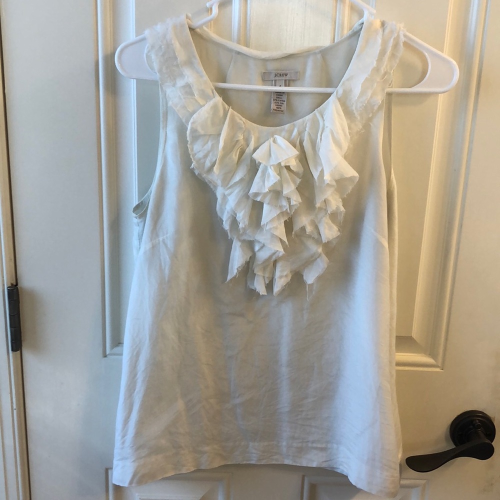 J. Crew silk sleeveless ruffle top
